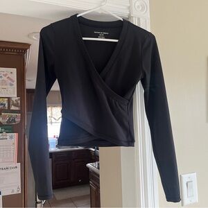 Harmony & Balance Black Wrap Blouse